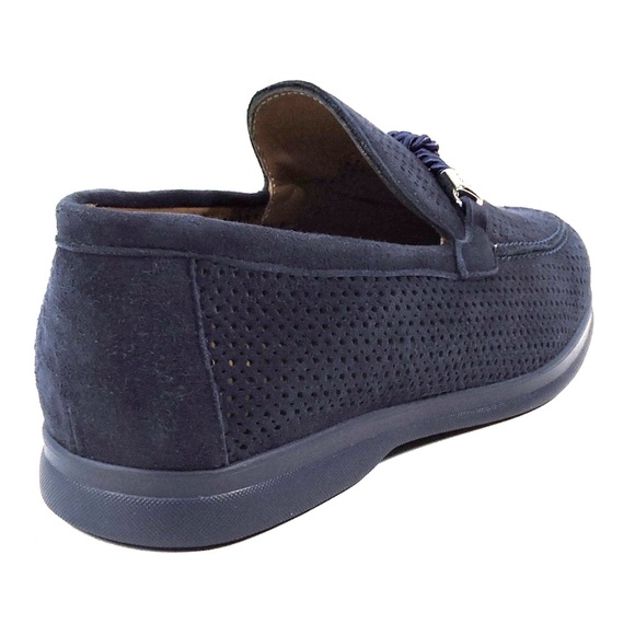 CASADEI ?? MENS BLUE SUEDE COMFORT SUMMER LOAFERS main image 8